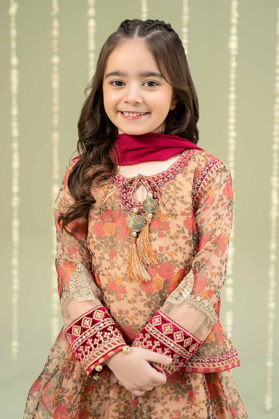 Maria B | 3 Piece Embroidered Cotton Maoori Net Suit | MKS-W24-35 - House Of Zarish