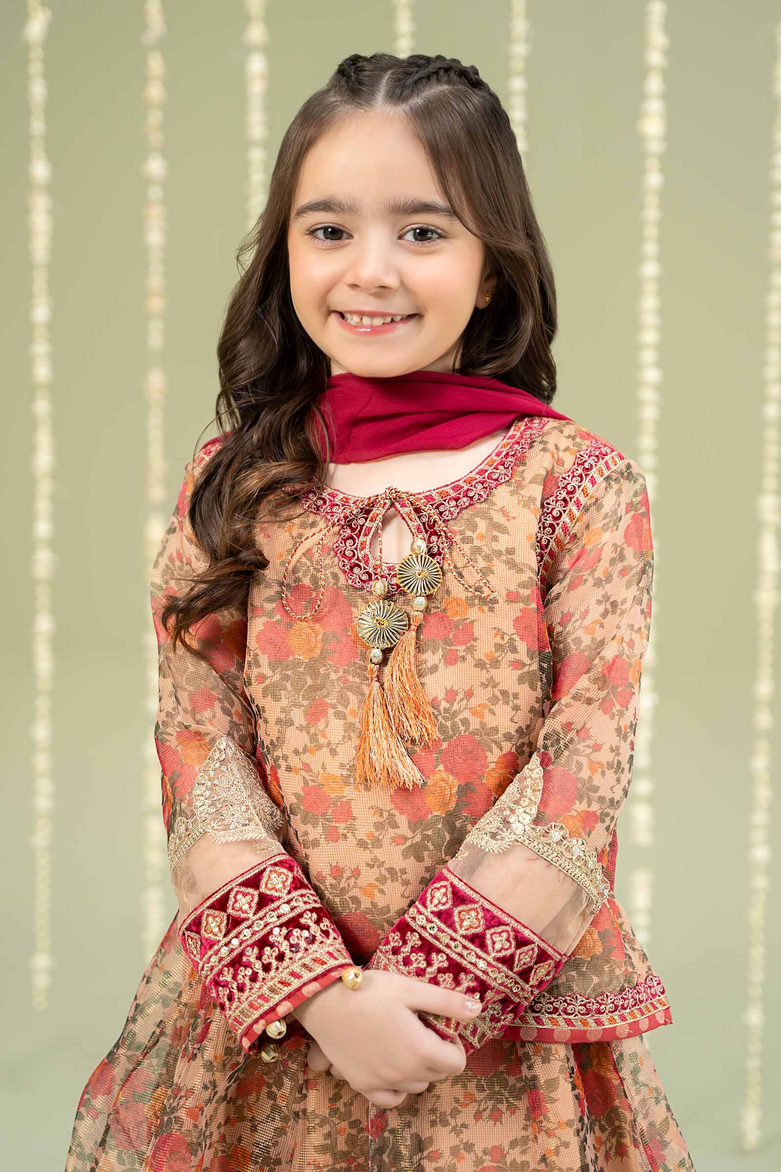 Maria B | 3 Piece Embroidered Cotton Maoori Net Suit | MKS-W24-35 - House Of Zarish