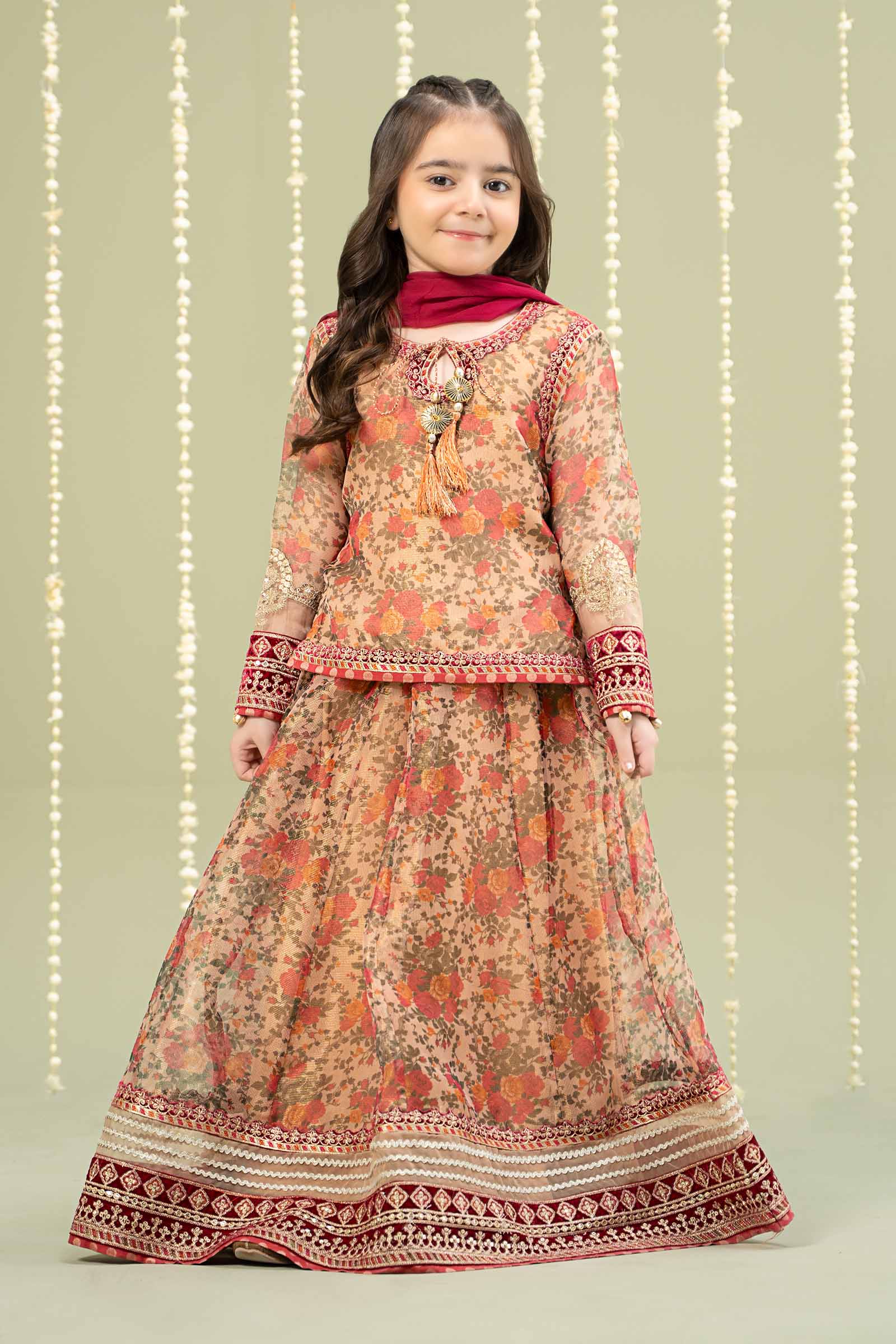 Maria B | 3 Piece Embroidered Cotton Maoori Net Suit | MKS-W24-35 - House Of Zarish