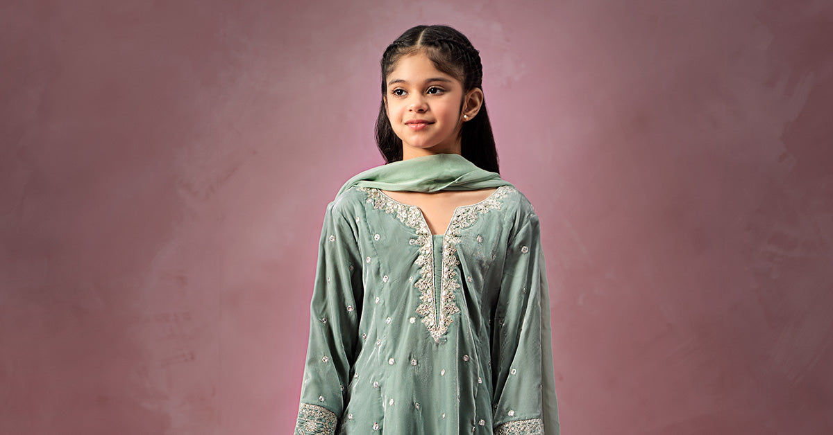 Maria B | 3 Piece Embroidered Velvet Suit | MKS-W24-38 - House Of Zarish