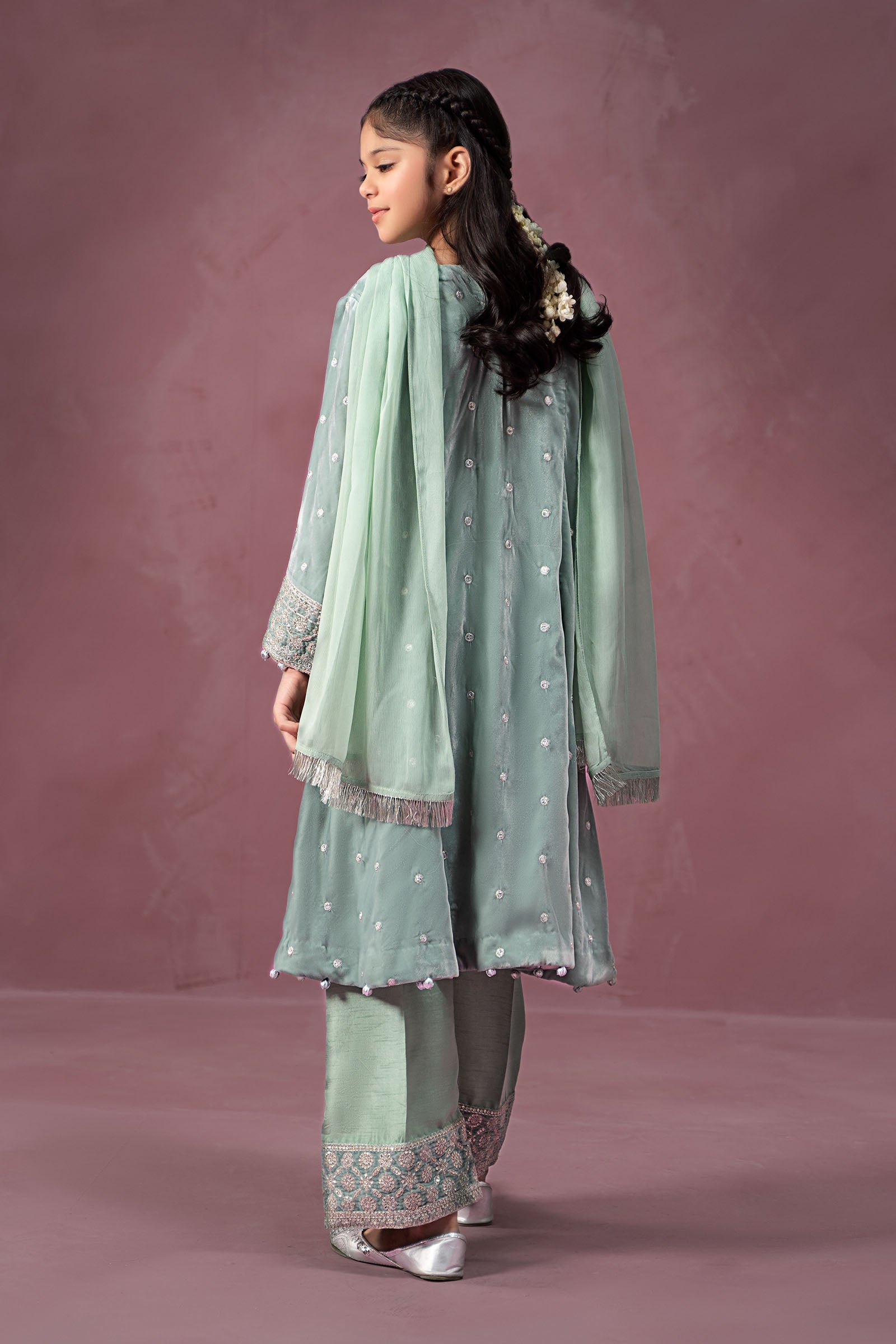 Maria B | 3 Piece Embroidered Velvet Suit | MKS-W24-38 - House Of Zarish