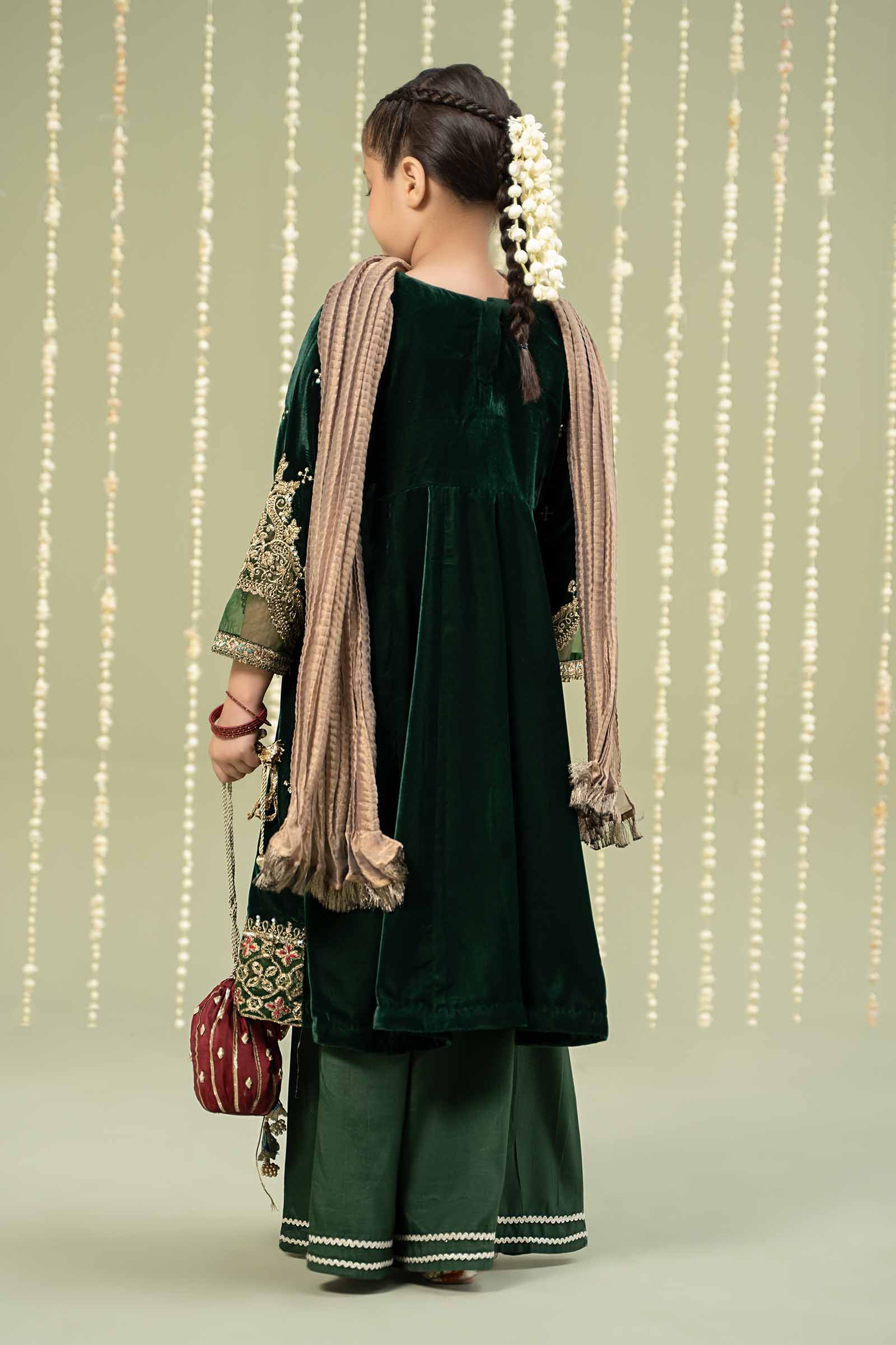 Maria B | 3 Piece Embroidered Velvet Suit | MKS-W24-40 - House Of Zarish
