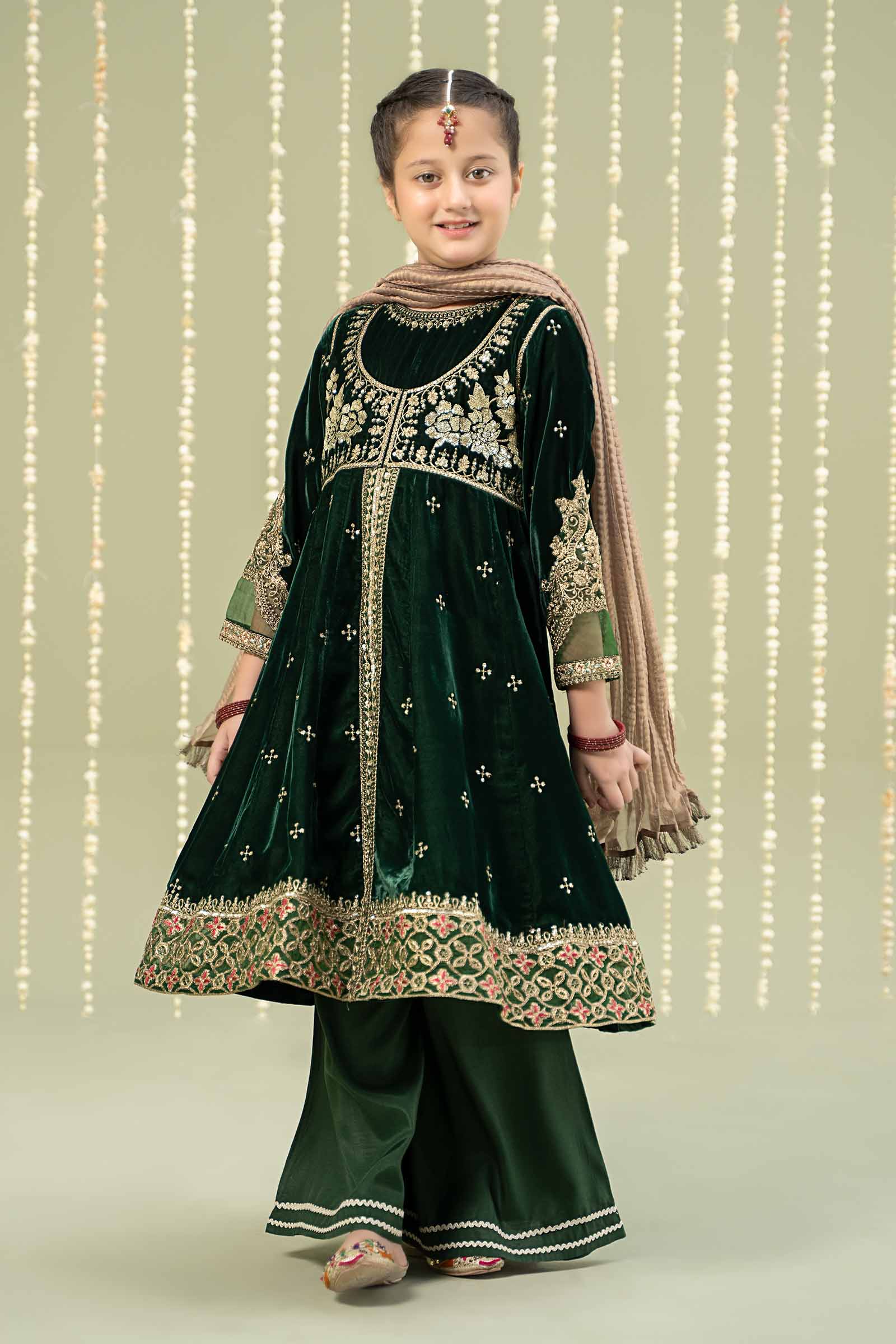 Maria B | 3 Piece Embroidered Velvet Suit | MKS-W24-40 - House Of Zarish