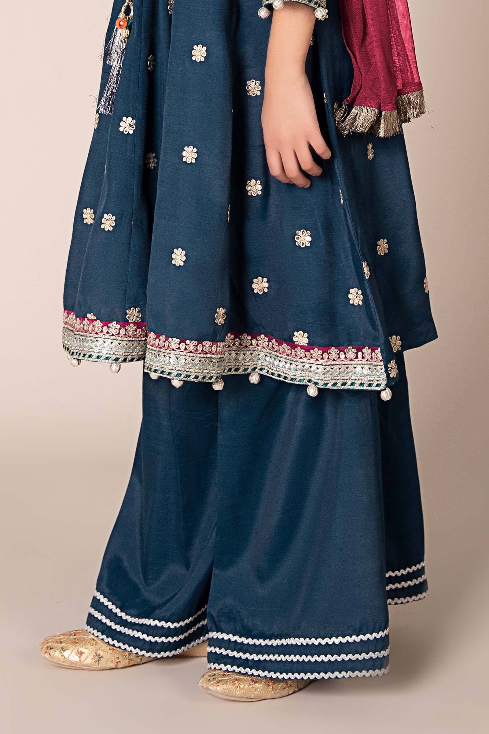 Maria B | 3 Piece Embroidered Raw Silk Suit | MKS-EF25-07 - House Of Zarish