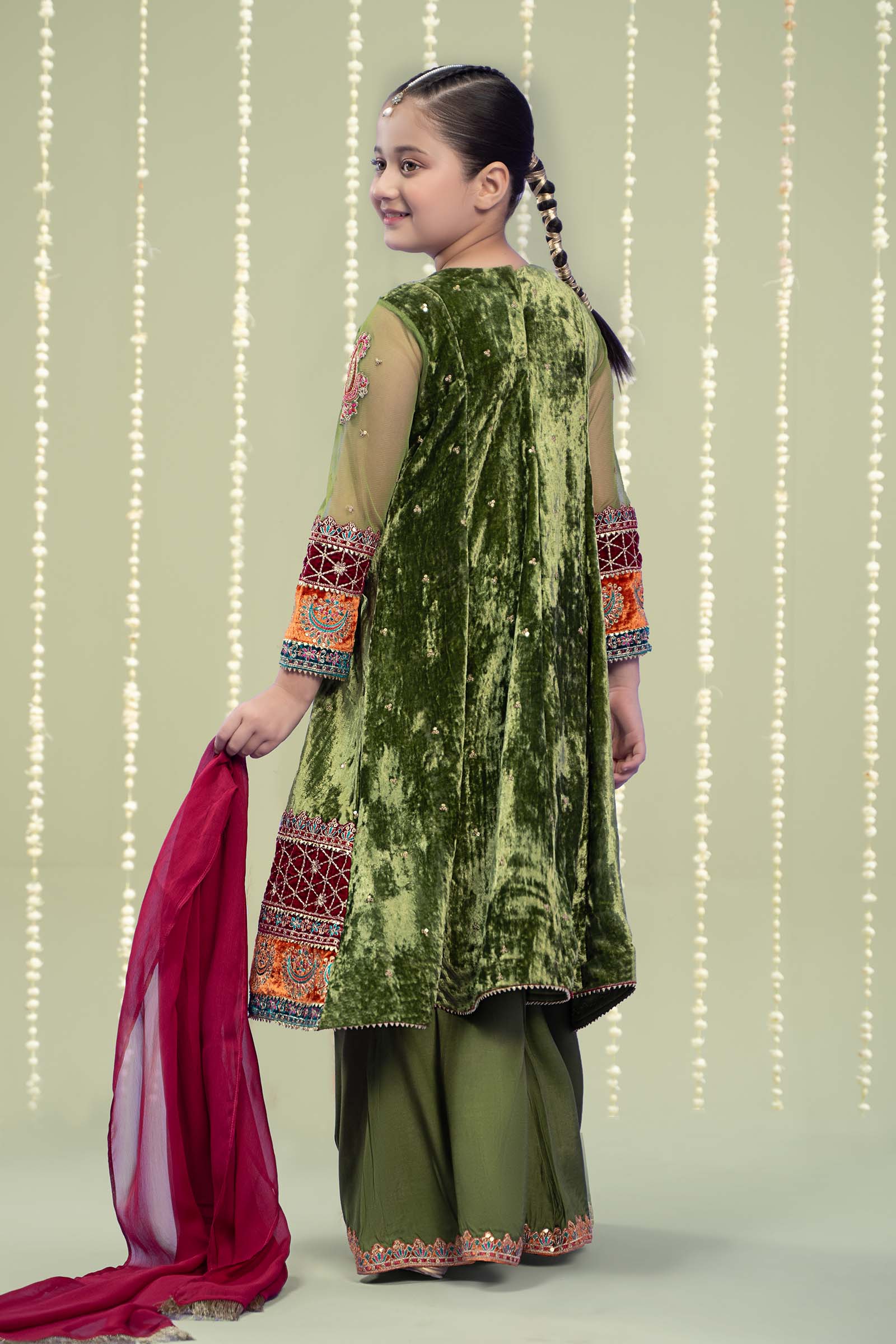 Maria B | 3 Piece Embroidered Velvet Suit | MKS-W24-15 - House Of Zarish