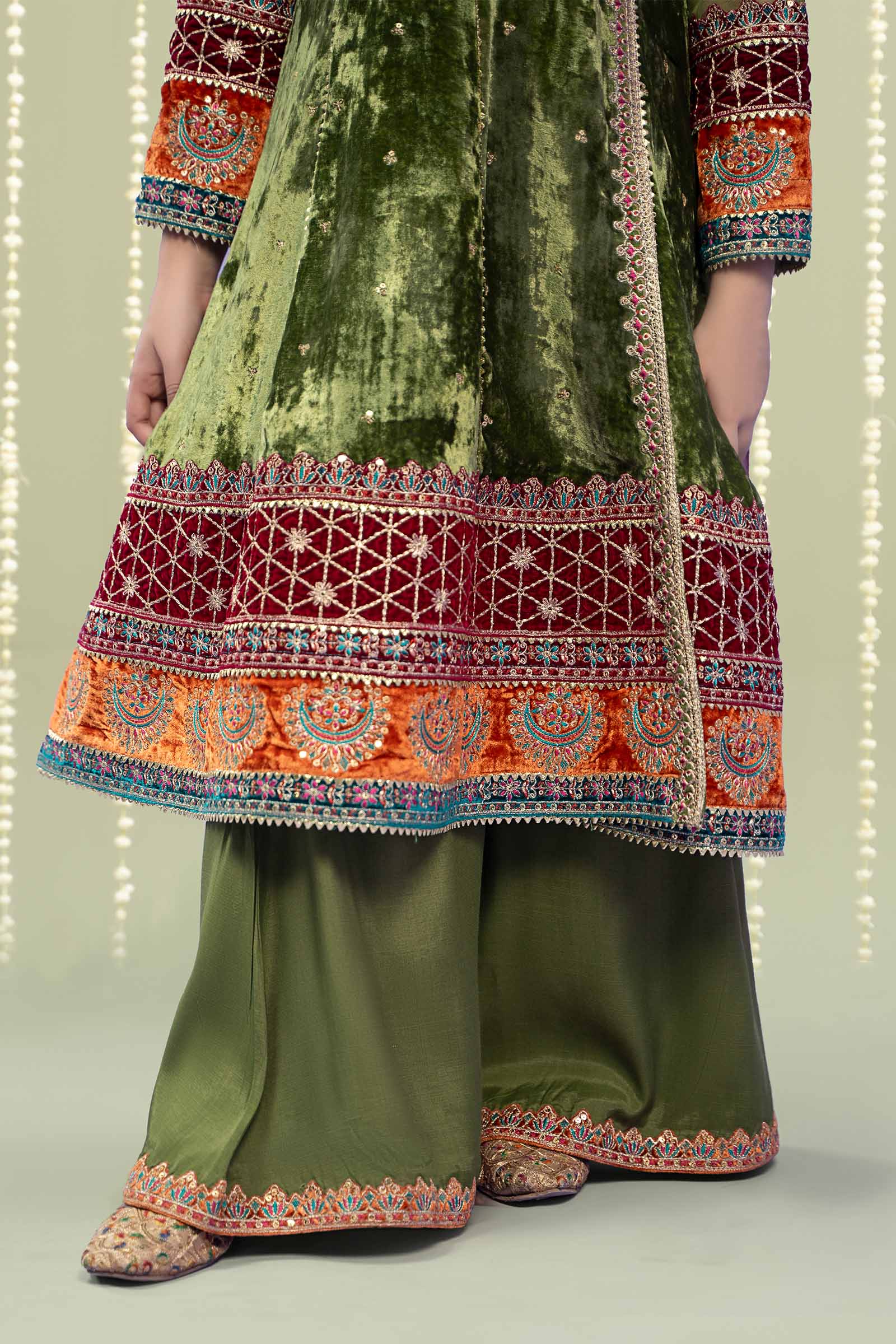 Maria B | 3 Piece Embroidered Velvet Suit | MKS-W24-15 - House Of Zarish