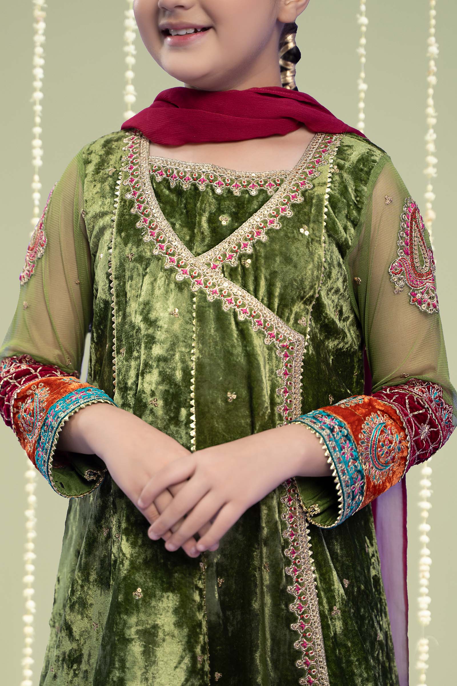 Maria B | 3 Piece Embroidered Velvet Suit | MKS-W24-15 - House Of Zarish