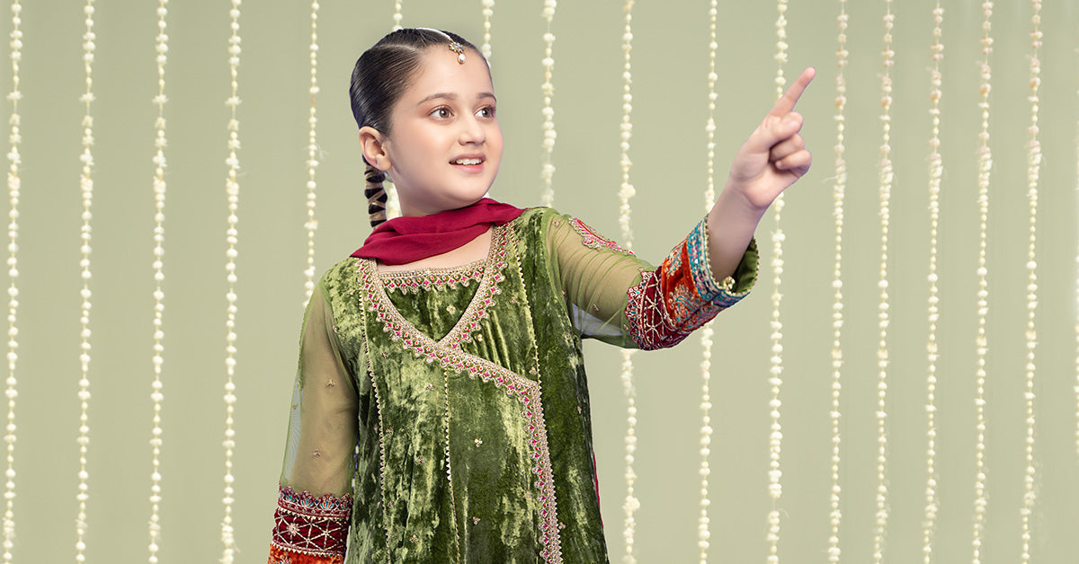 Maria B | 3 Piece Embroidered Velvet Suit | MKS-W24-15 - House Of Zarish