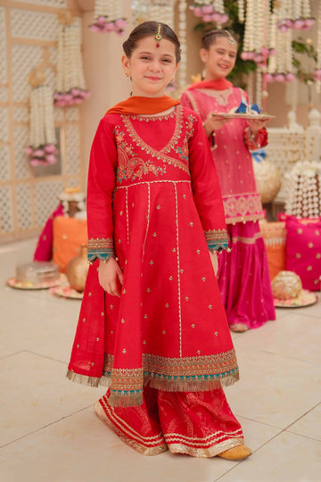 Maria B | 3 Piece Embroidered Raw Silk Suit | MKS-W24-02 - House Of Zarish