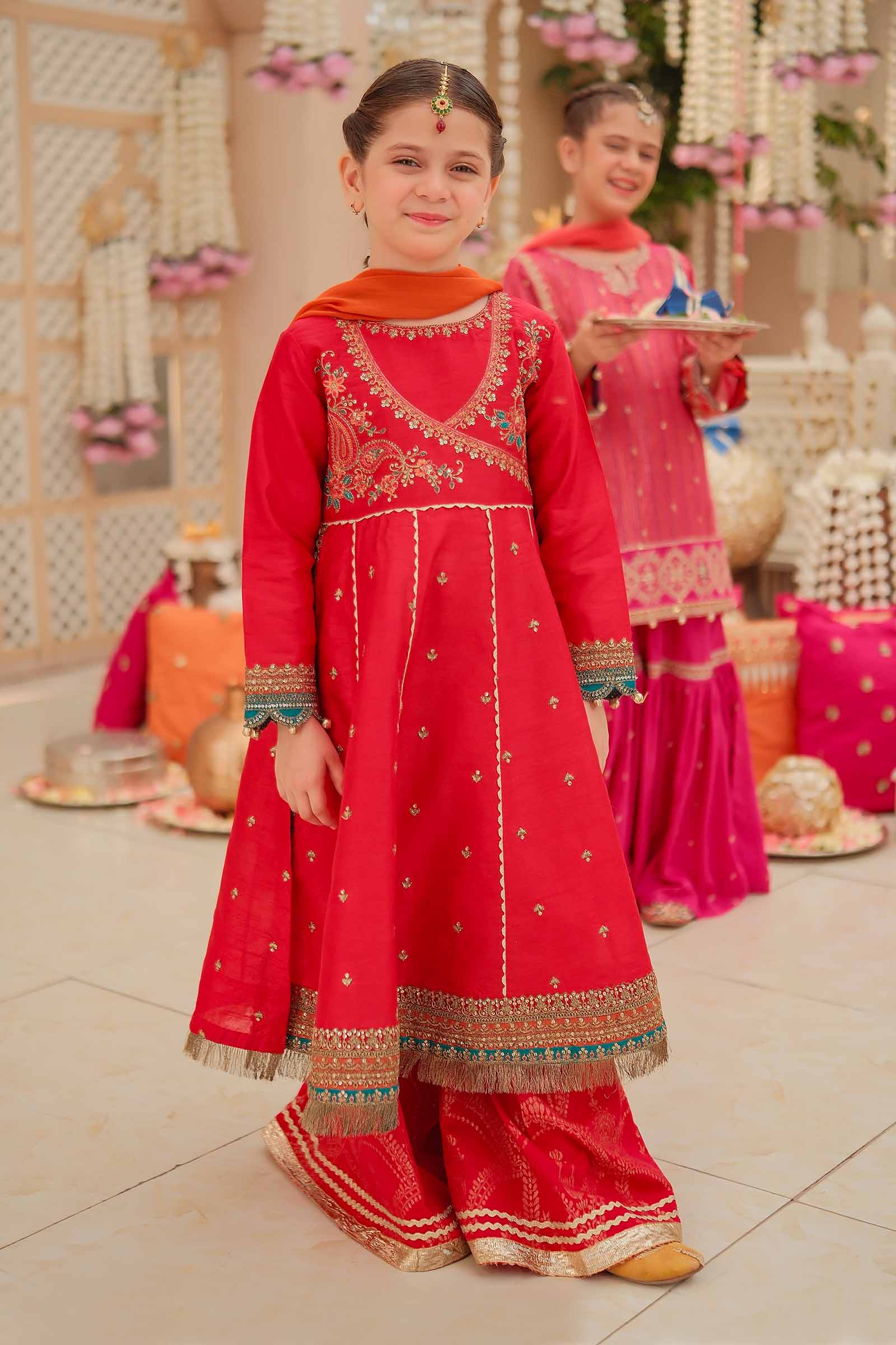 Maria B | 3 Piece Embroidered Raw Silk Suit | MKS-W24-02 - Libasekhas