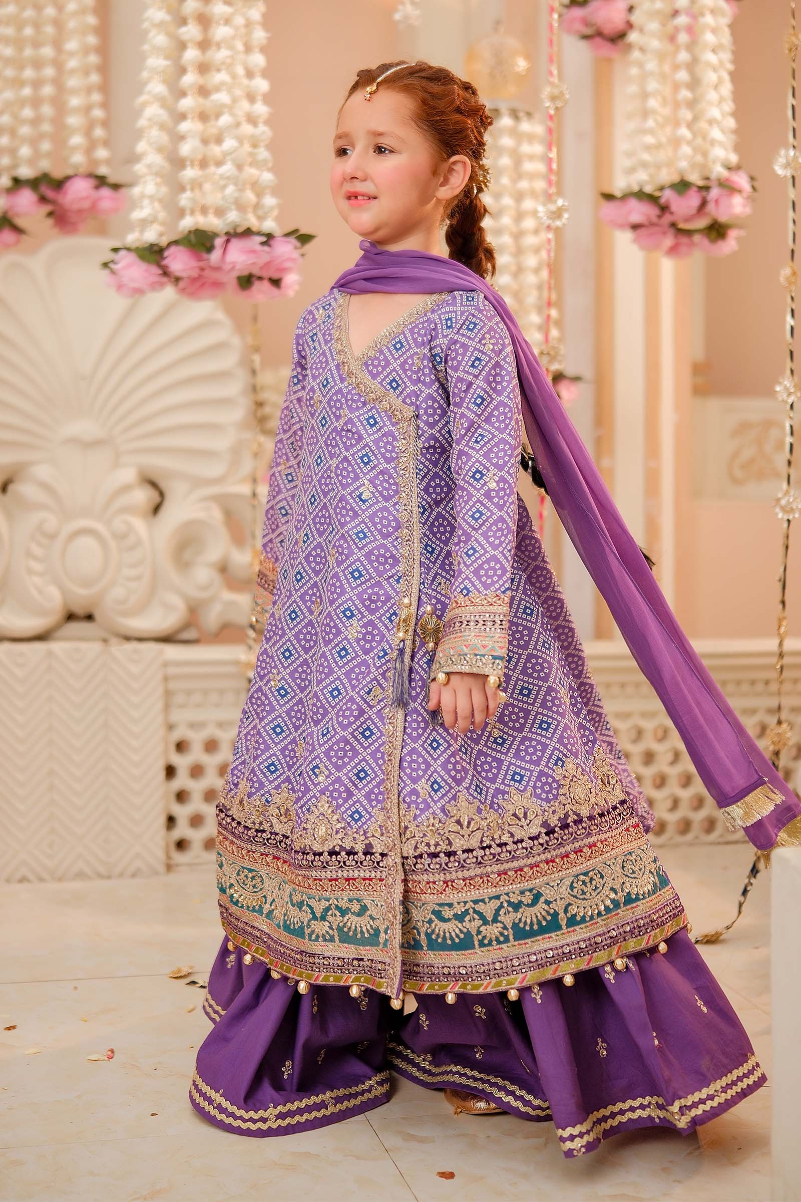 Maria B | 3 Piece Embroidered Raw Silk Suit | MKS-W24-20 - House Of Zarish