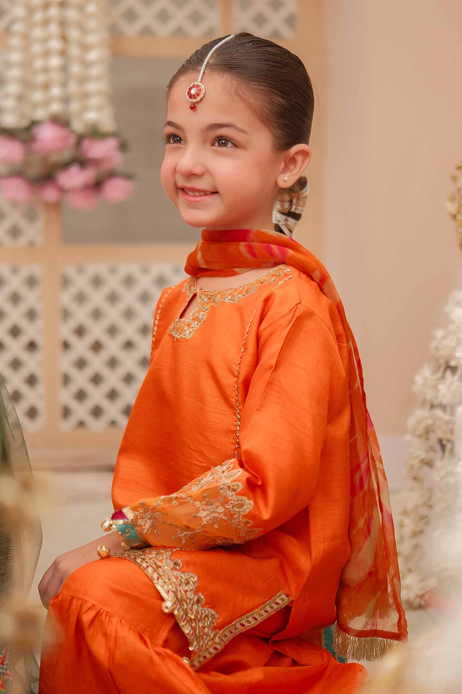 Maria B | 3 Piece Embroidered Raw Silk Suit | MKS-W24-31 - House Of Zarish