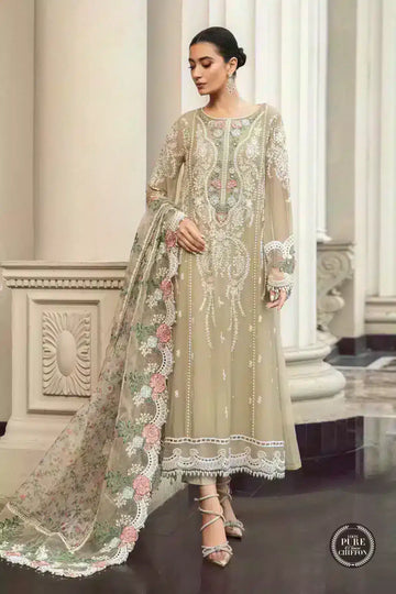 Maria B | Luxury Chiffon Collection | Coffee - House Of Anaya