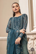Maria B | Luxury Chiffon Collection | Teal Blue - House Of Anaya