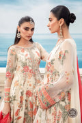 Maria B | Luxury Chiffon Collection | Cloud White Floral - House Of Anaya