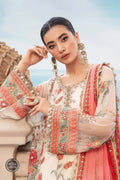 Maria B | Luxury Chiffon Collection | Cloud White Floral - House Of Anaya