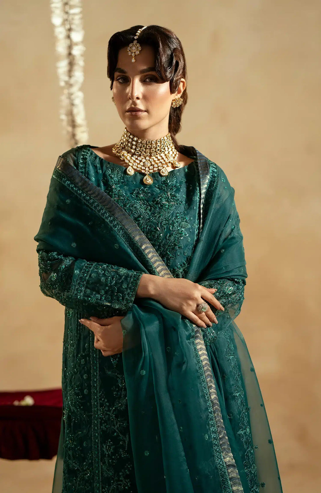 Maryum N Maria | Zamani Beghum Formals 23 | Emerald-(MW23-516) - House Of Anaya