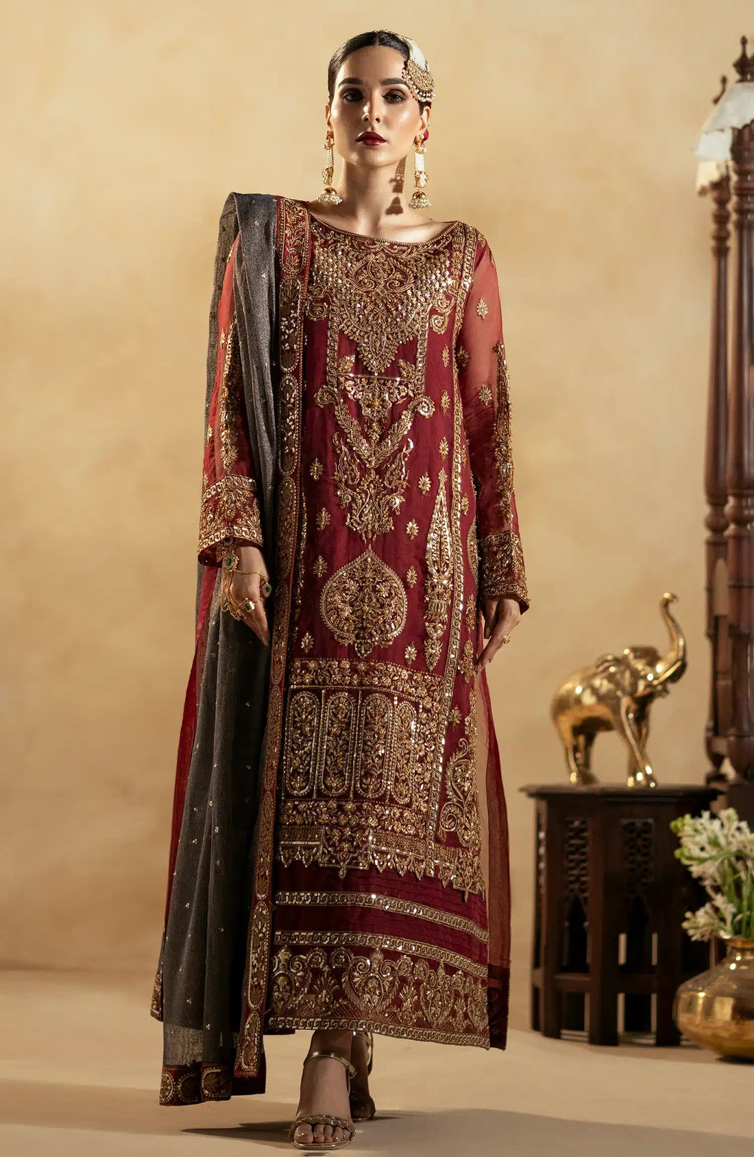Maryum N Maria | Zamani Beghum Formals 23 | Ruby-(MW23-517) - House Of Anaya