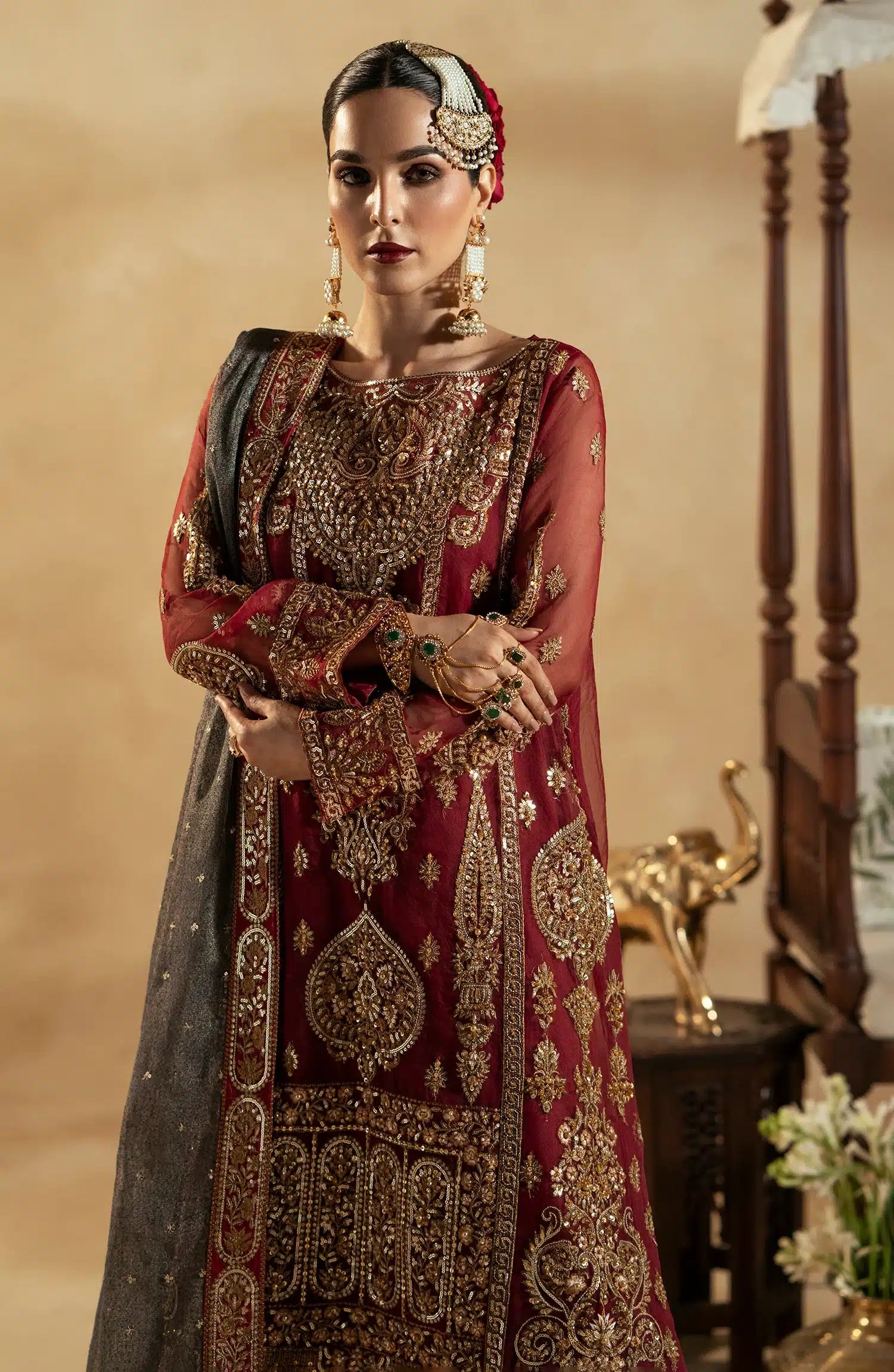 Maryum N Maria | Zamani Beghum Formals 23 | Ruby-(MW23-517) - House Of Anaya