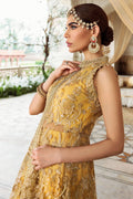 Motifz-2780-YELLOW EMBROIDERED SILK NET FABRIC - Riwayat-e-khas