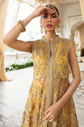Motifz-2780-YELLOW EMBROIDERED SILK NET FABRIC - Riwayat-e-khas