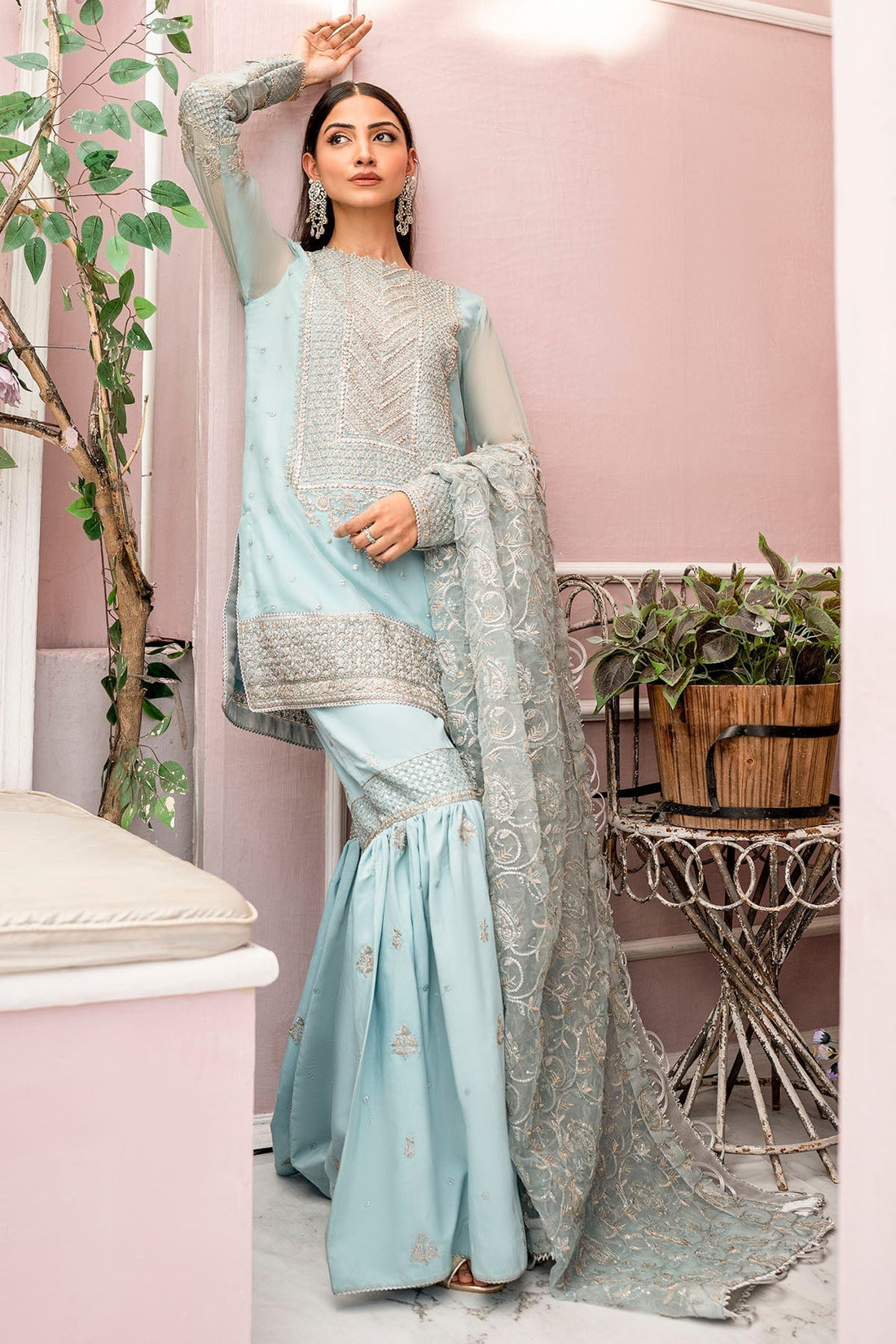 Motifz-4112-ZEL EMBROIDERED BEMBERG CHIFFON - Riwayat-e-khas