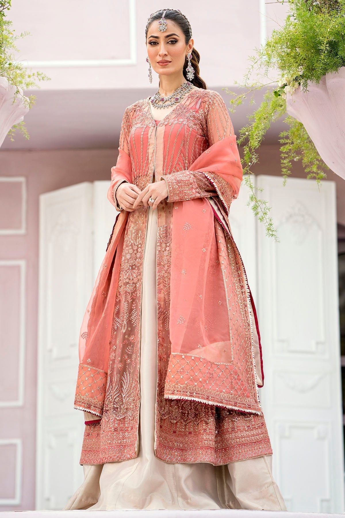 Motifz-4114-AVLEY EMBROIDERED SILK NET - Riwayat-e-khas
