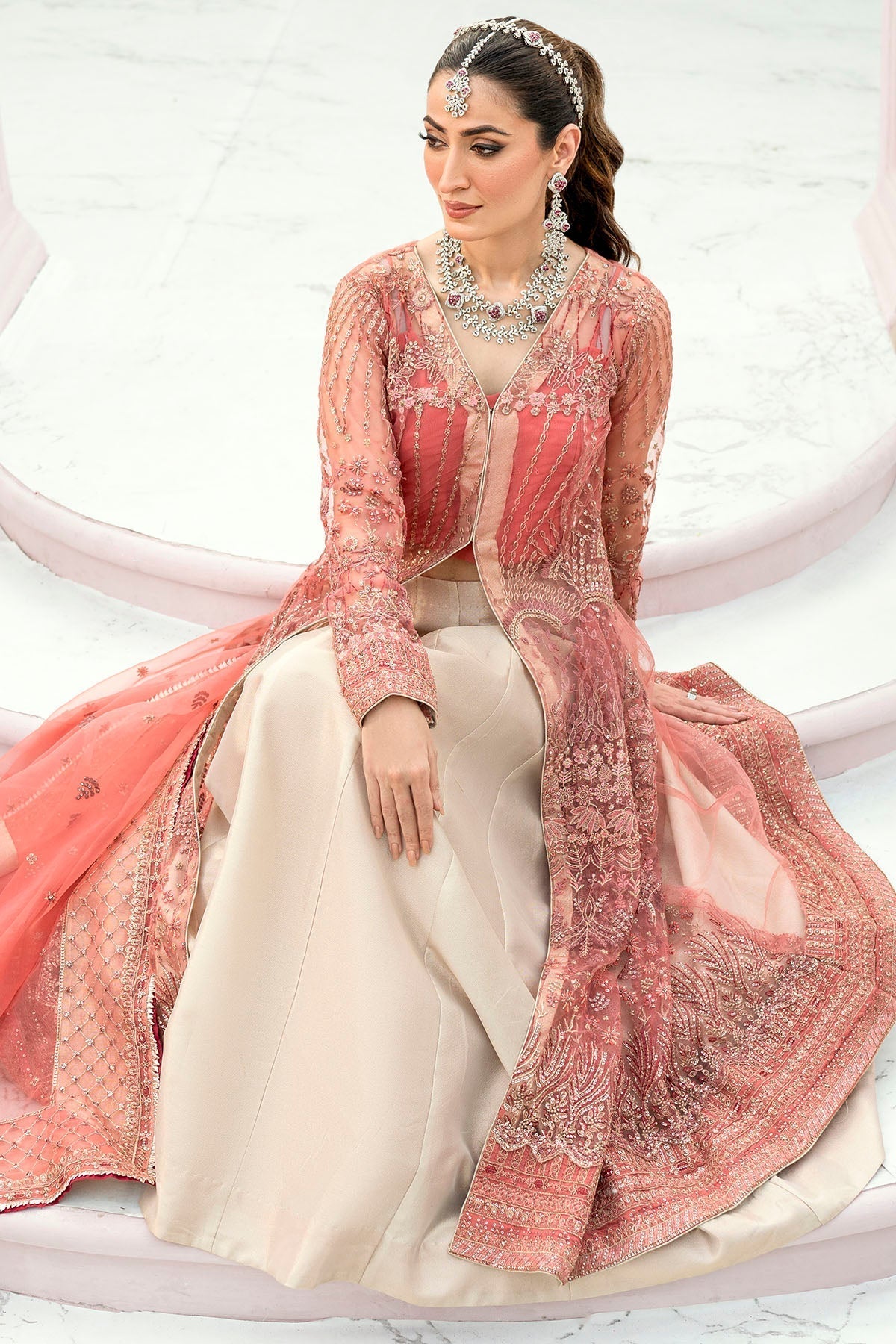 Motifz-4114-AVLEY EMBROIDERED SILK NET - Riwayat-e-khas