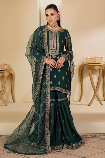 Motifz | EMBROIDERED CRINKLE CHIFFON | 5135-JADE