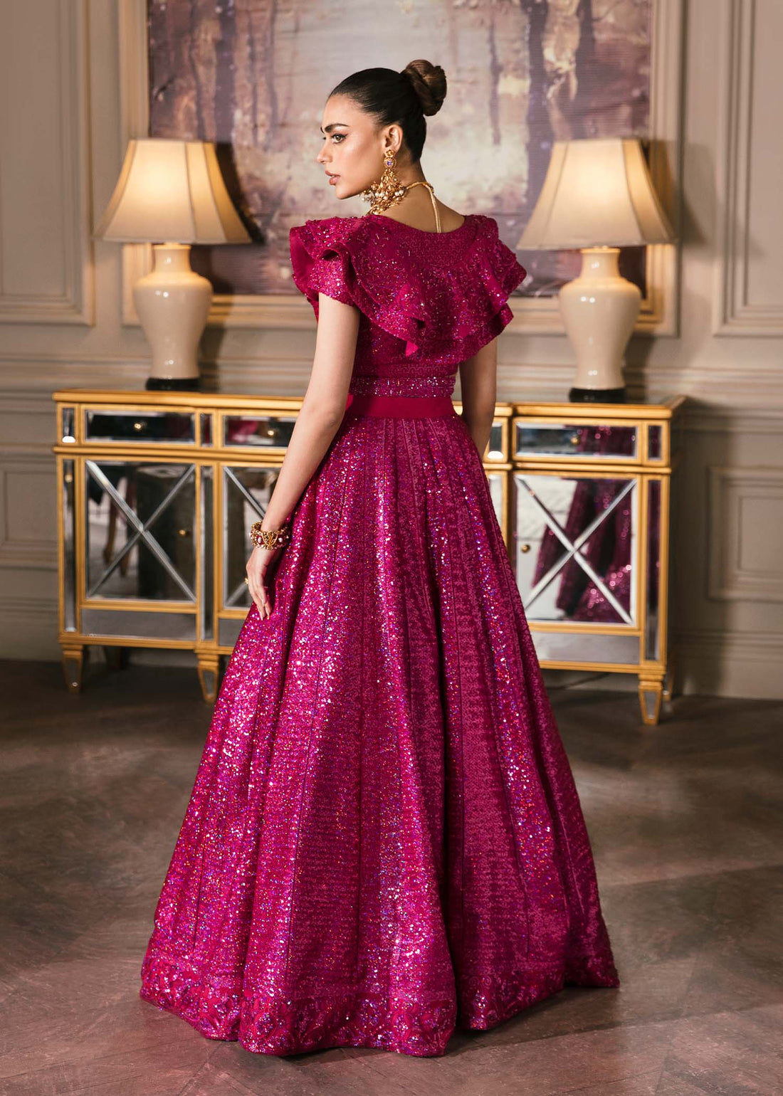 Waqas Shah | Malika - E - Elizabeth | FUCHSIA - House of Zarish