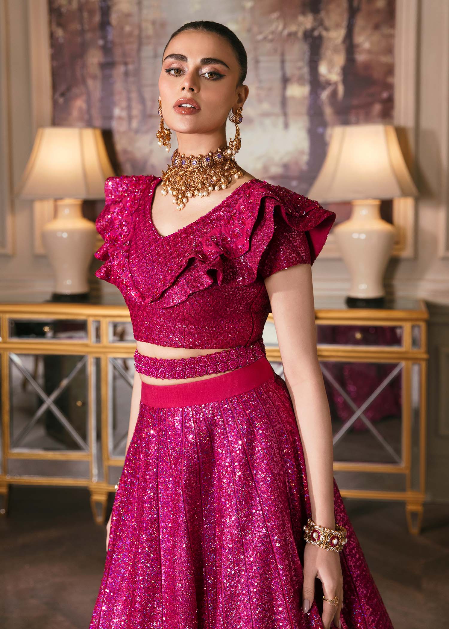 Waqas Shah | Malika - E - Elizabeth | FUCHSIA - House of Zarish