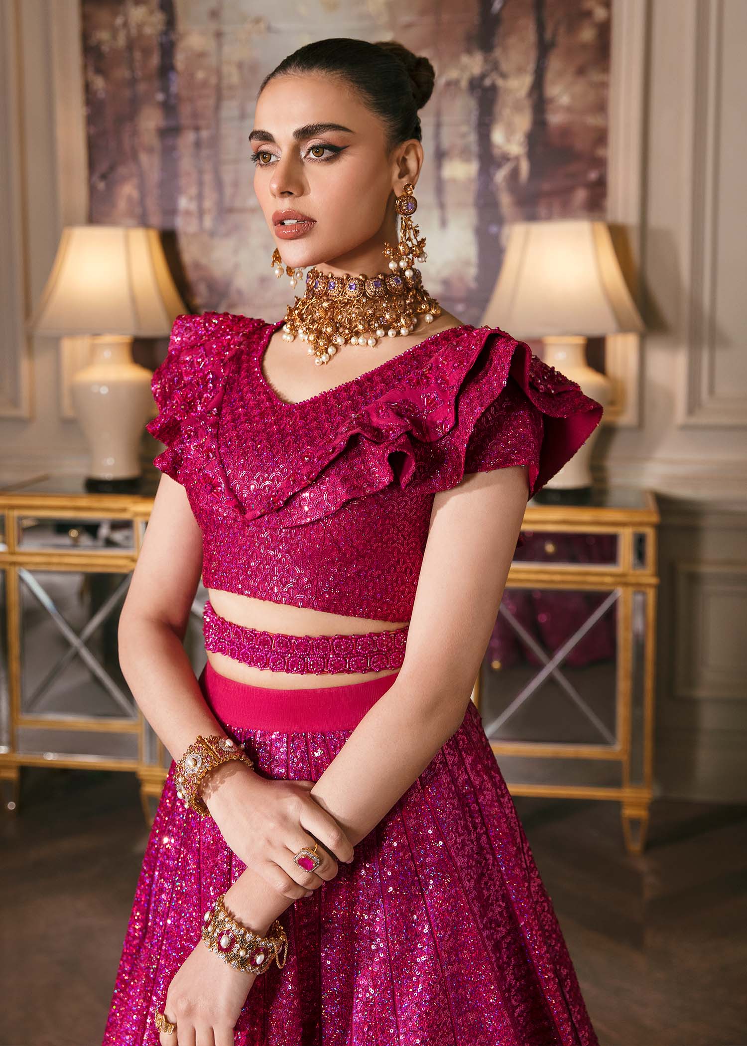 Waqas Shah | Malika - E - Elizabeth | FUCHSIA - House of Zarish
