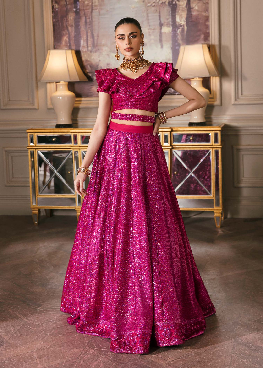 Waqas Shah | Malika - E - Elizabeth | FUCHSIA - House of Zarish