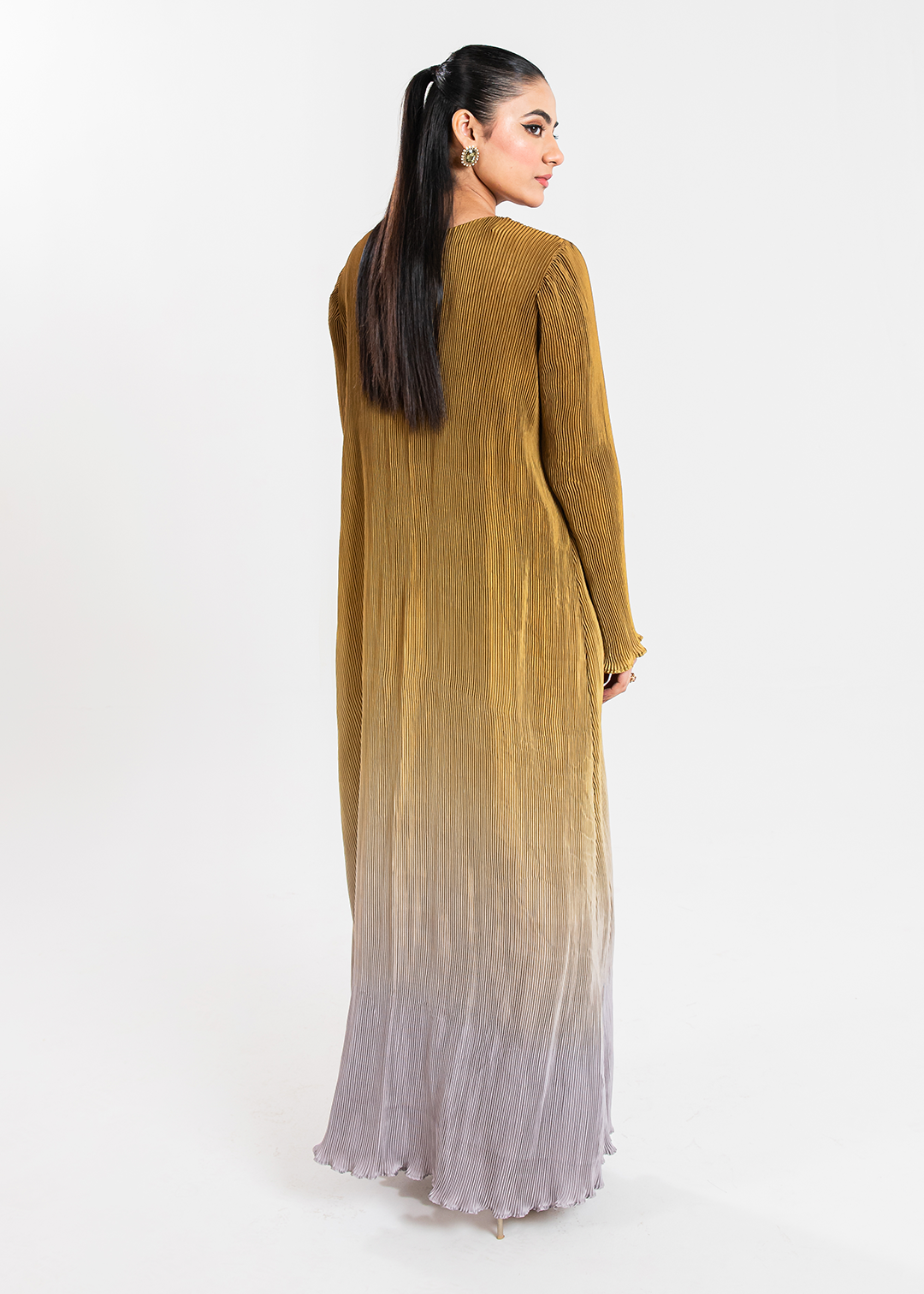 Maria Osama Khan | Claire Pleated Silk | Honeycomb - House Of Anaya