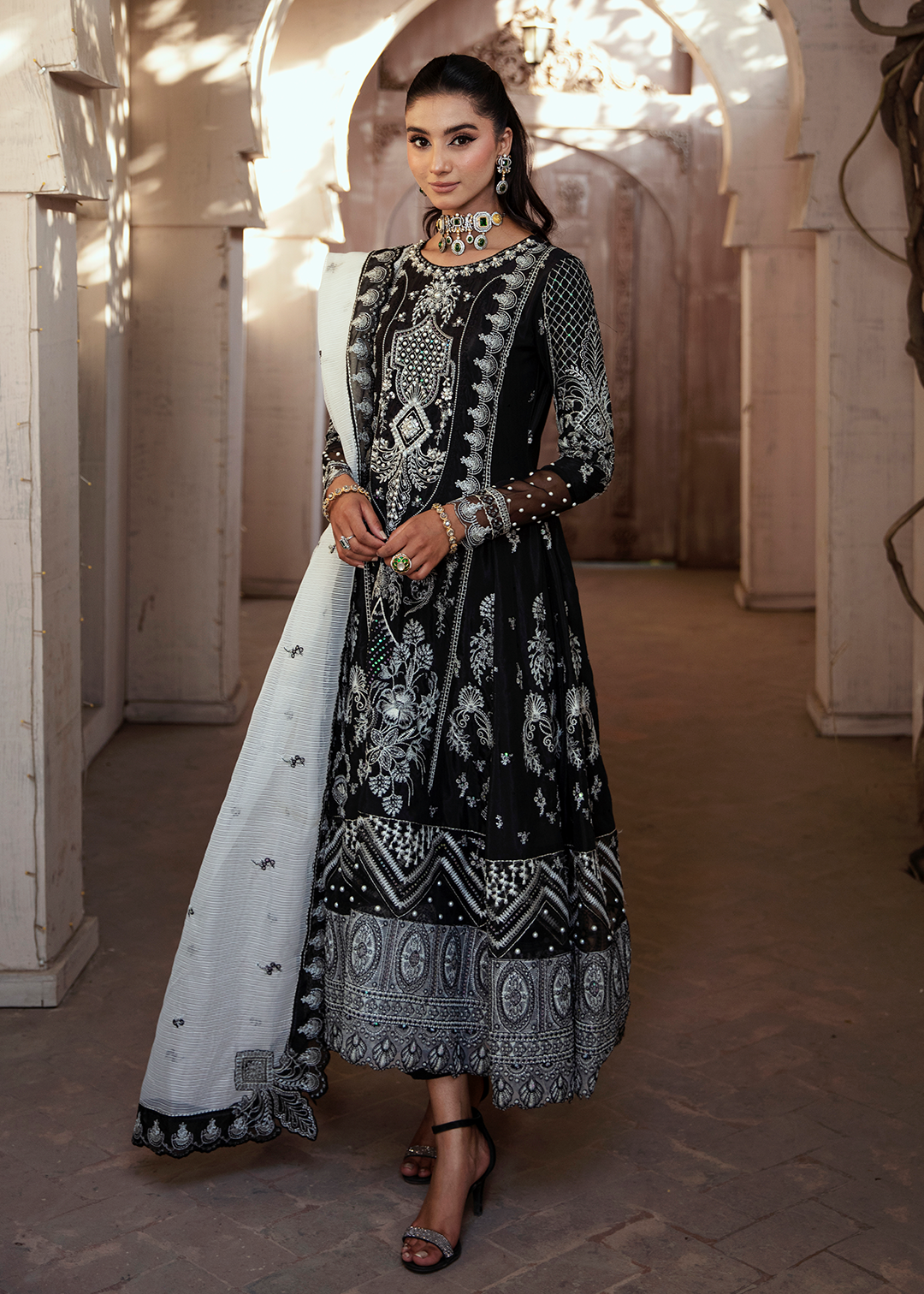Maria Osama Khan | Rang e Noor Eid Edit | Neel Kamal-Black - House Of Anaya