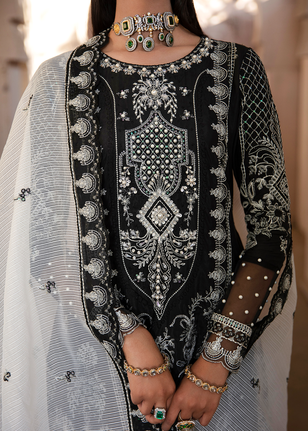 Maria Osama Khan | Rang e Noor Eid Edit | Neel Kamal-Black - House Of Anaya