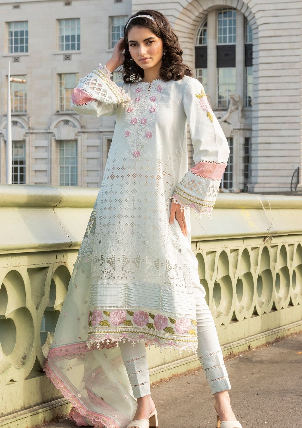 Meem | Luxury Eid Lawn 24 | MD-09 LIGHT BLUE - House of Zarish