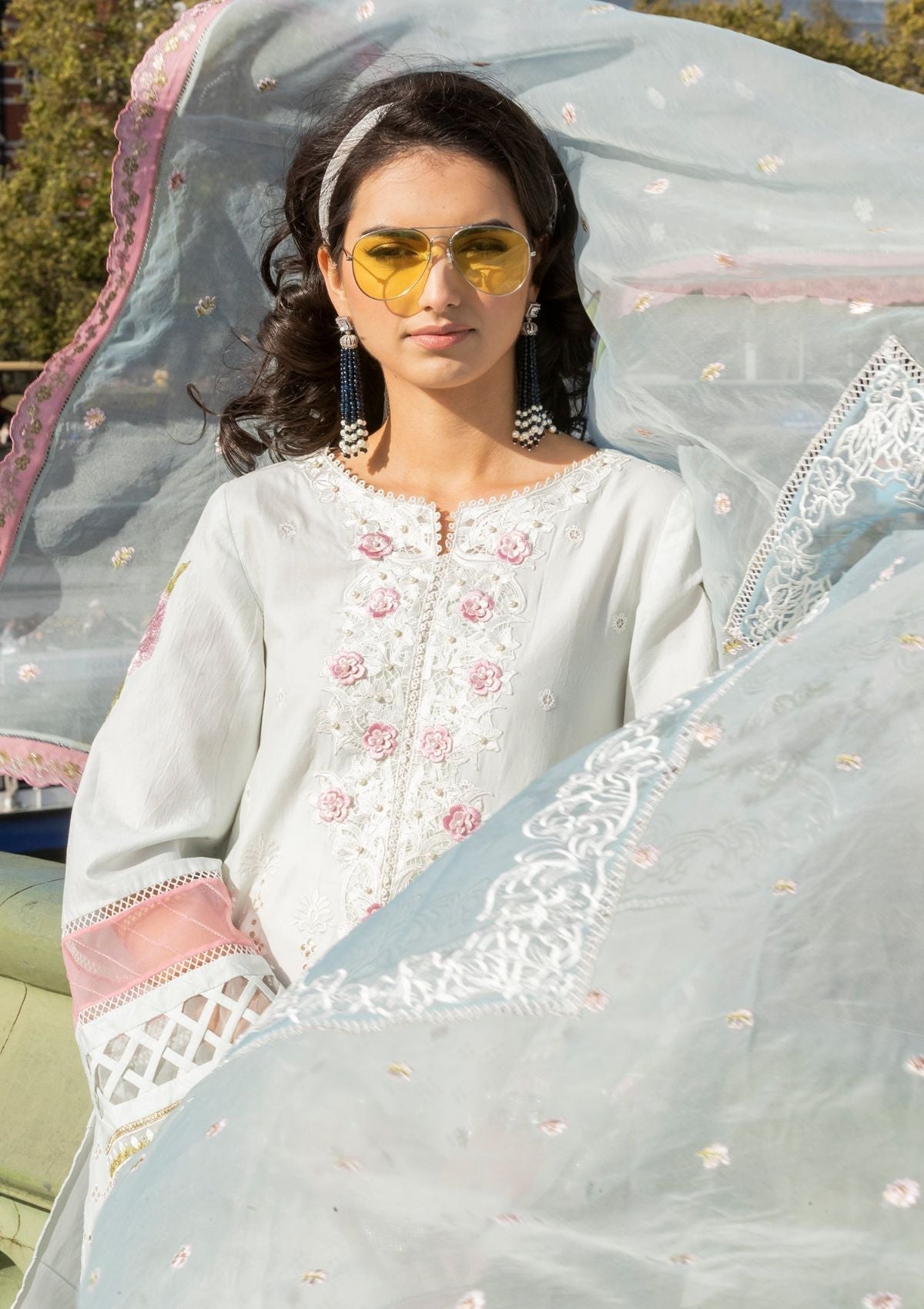 Meem | Luxury Eid Lawn 24 | MD-09 LIGHT BLUE - House of Zarish