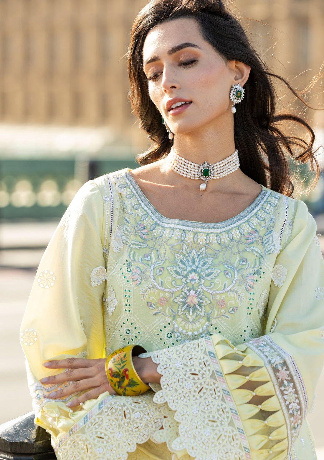 Meem | Luxury Eid Lawn 24 | MD-08 YELLOW - House of Zarish