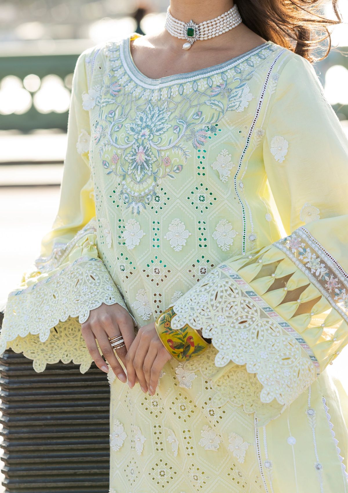 Meem | Luxury Eid Lawn 24 | MD-08 YELLOW - House of Zarish