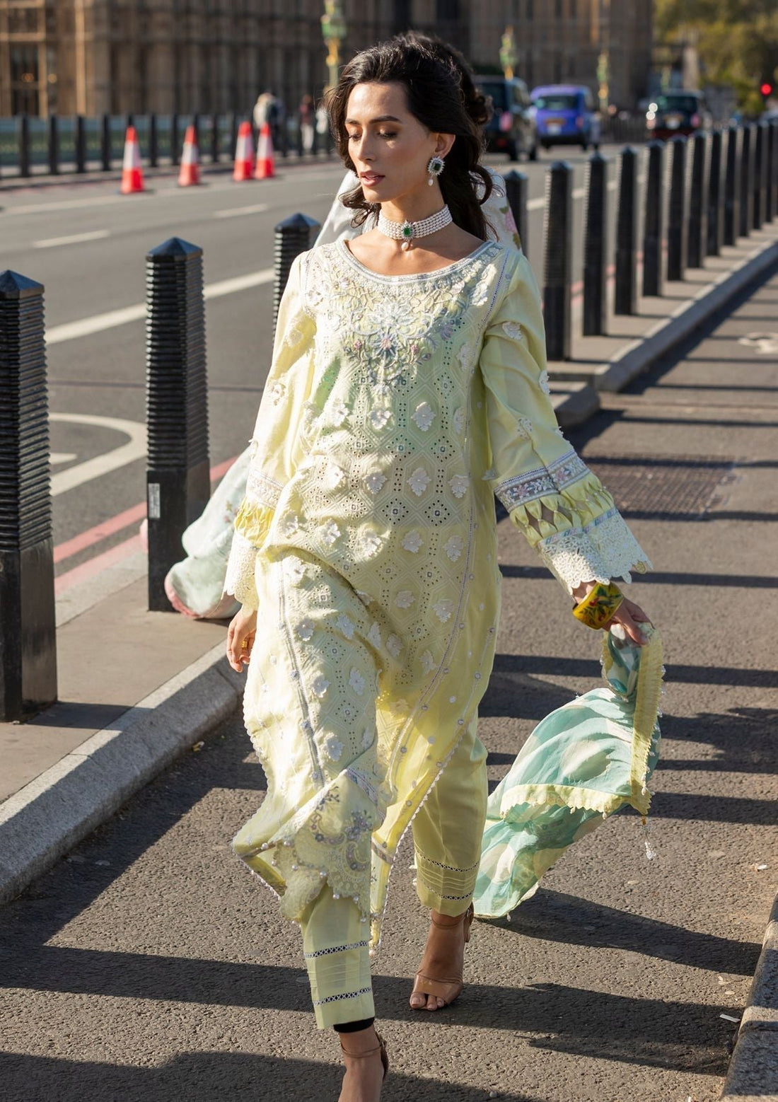 Meem | Luxury Eid Lawn 24 | MD-08 YELLOW - House of Zarish