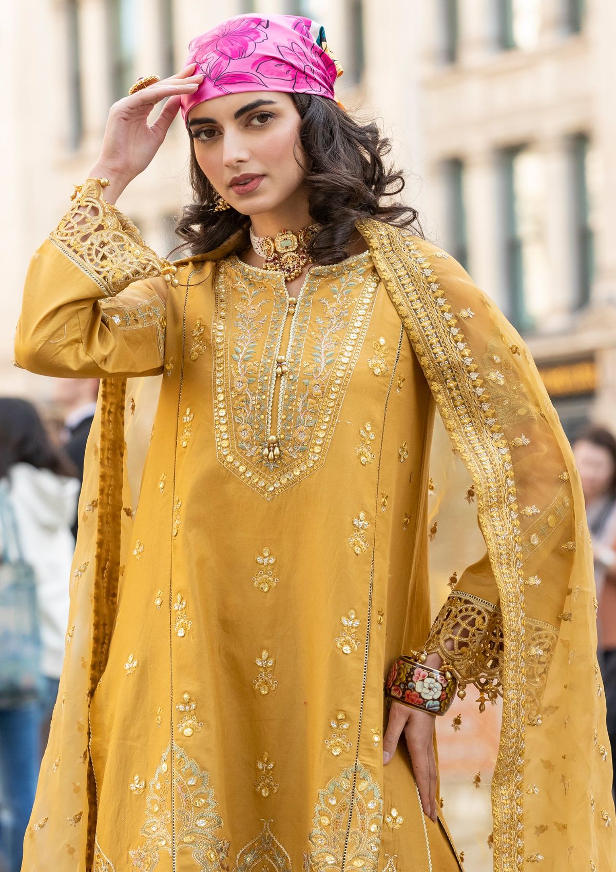 Meem | Luxury Eid Lawn 24 | MD-03 MUSTARD - House of Zarish