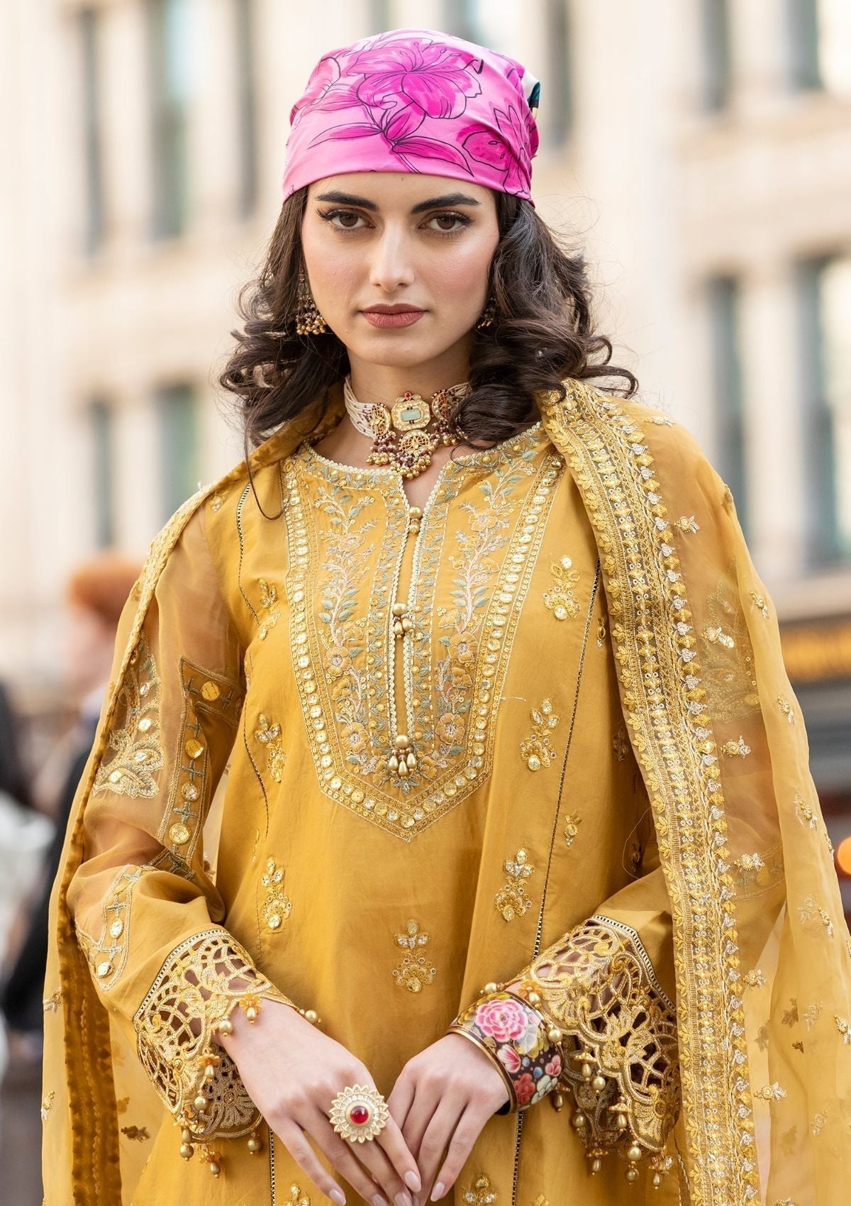 Meem | Luxury Eid Lawn 24 | MD-03 MUSTARD - House of Zarish
