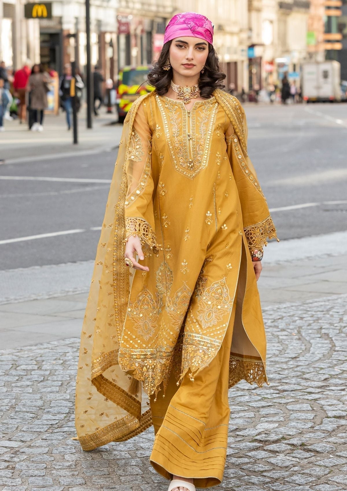 Meem | Luxury Eid Lawn 24 | MD-03 MUSTARD - House of Zarish