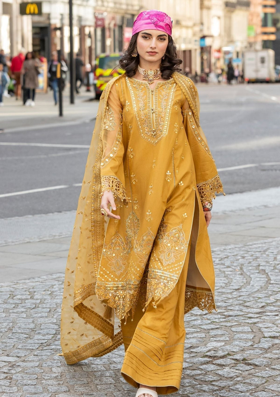 Meem | Luxury Eid Lawn 24 | MD-03 MUSTARD - House of Zarish