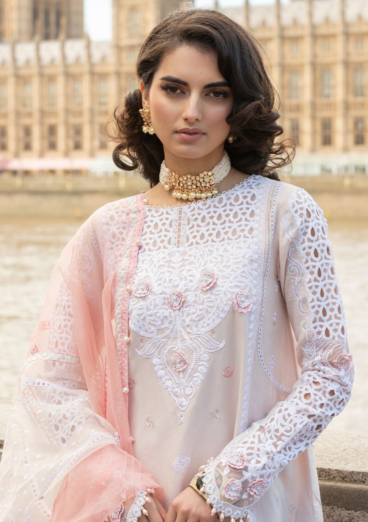 Meem | Luxury Eid Lawn 24 | MD-02 LIGHT PINK - House of Zarish