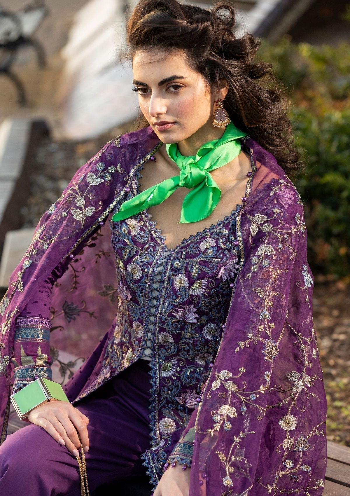 Meem | Luxury Eid Lawn 24 | MD-06 PURPLE - House of Zarish