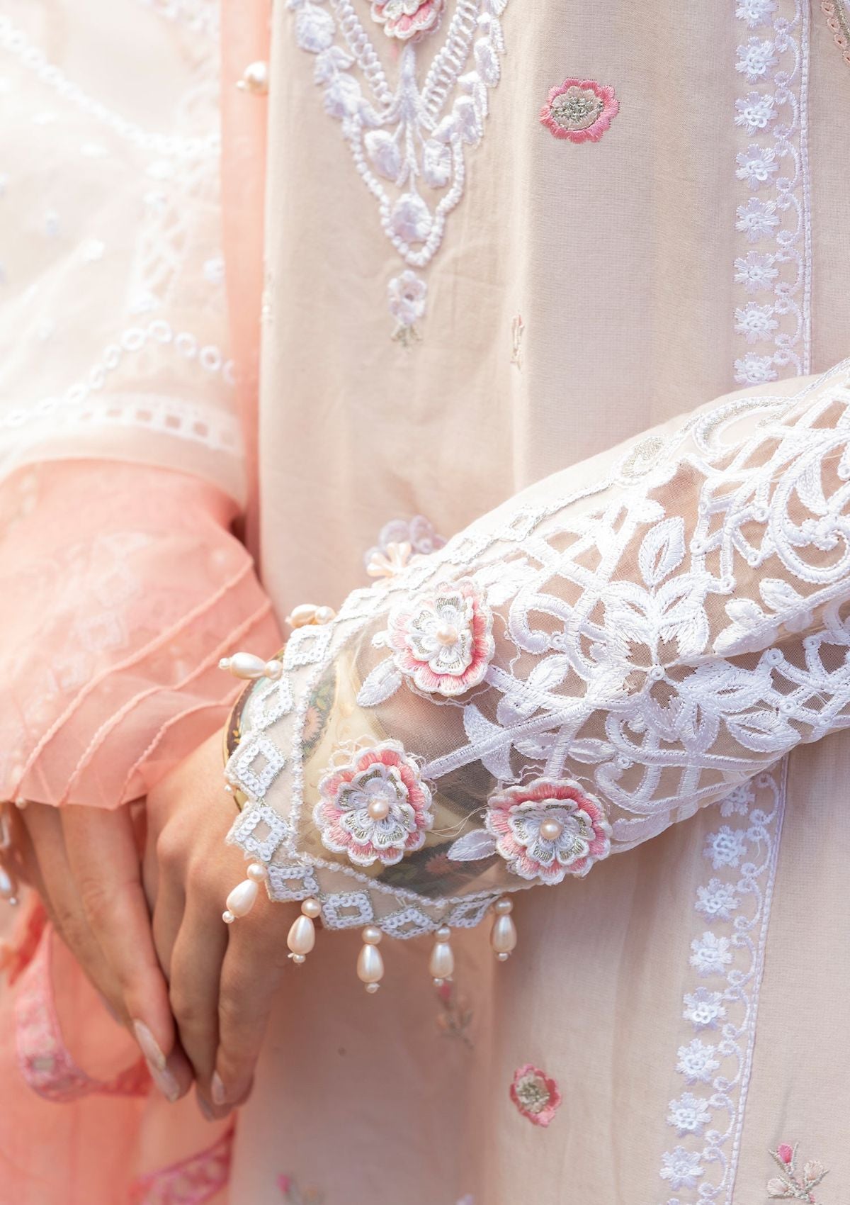 Meem | Luxury Eid Lawn 24 | MD-02 LIGHT PINK - House of Zarish