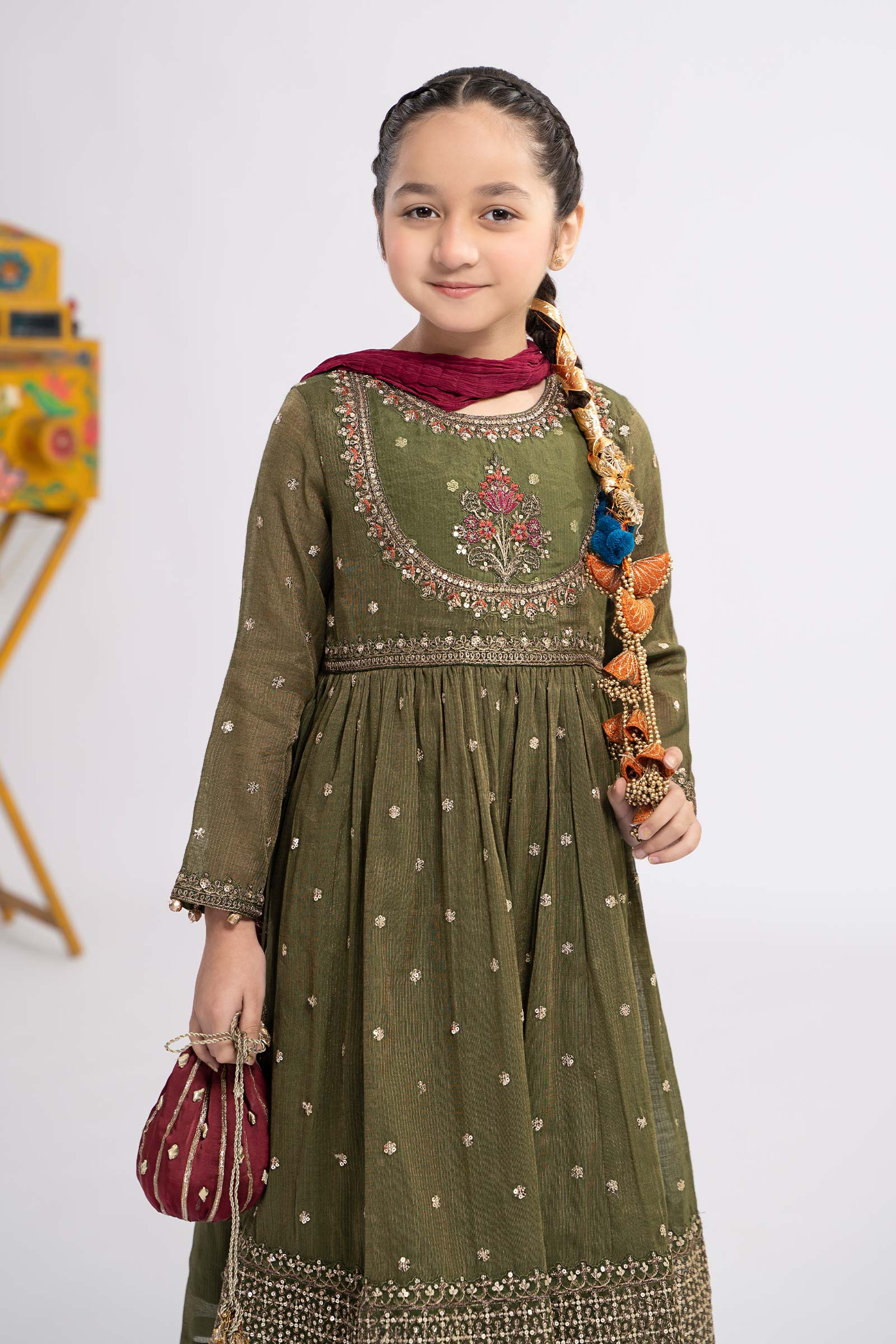 Maria B | 3 Piece Embroidered Zari Lawn Suit | MKS-EF24-33 - House Of Zarish