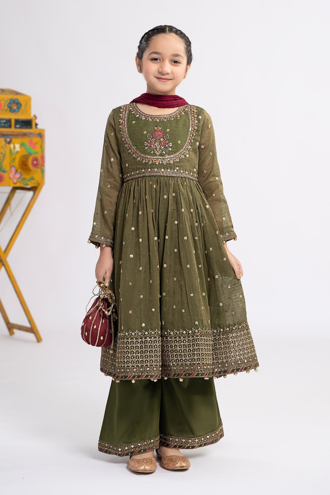 Maria B | 3 Piece Embroidered Zari Lawn Suit | MKS-EF24-33 - House Of Zarish
